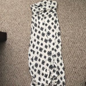 Cream and black fold over maxi skirt